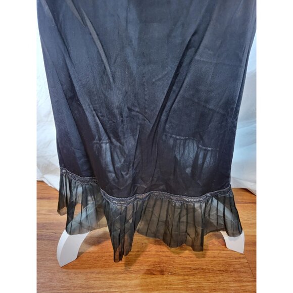 VINTAGE ROGERS RUN-PROOF - WOMENS 32 - Black GODDESS NIGHT GOWN Lace - Picture 3 of 7